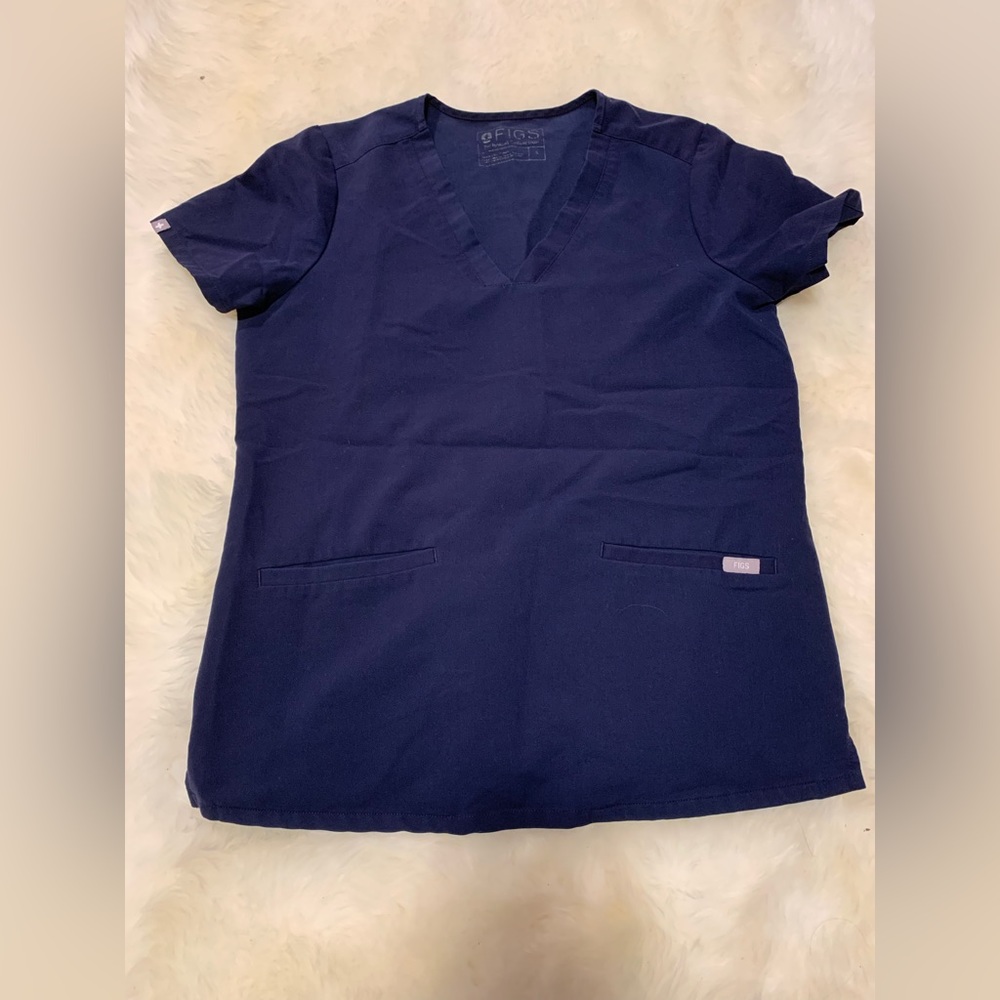 Figs navy blue Casma scrub top size small